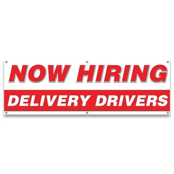 Now Hiring Delivery Drivers Banner Apply Inside Accepting Application Single Sided
